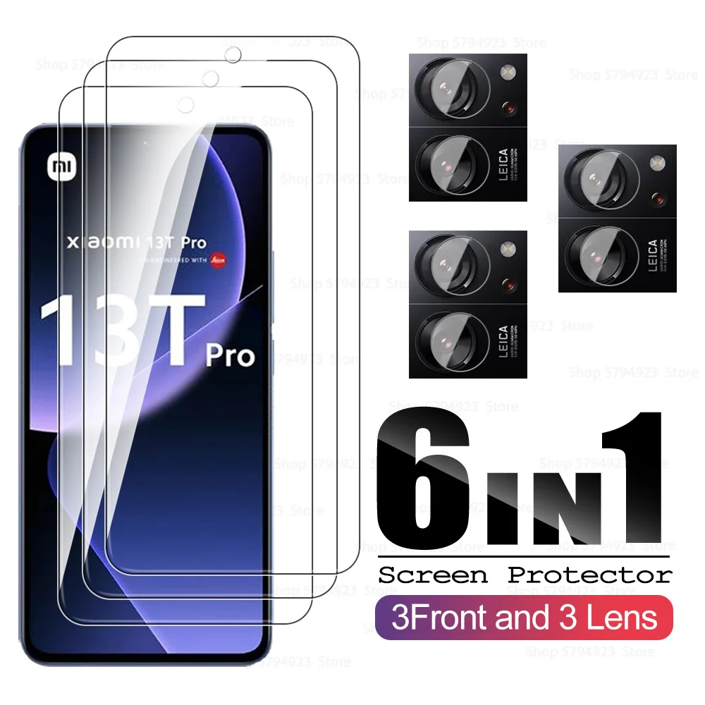 6in1 For Xiaomi 13T 14T Pro 5G Tempered Glass Screen Protector xiaomi14TPro Mi13T xiaomy13TPro 13 T Pro 14T Pro Camera Lens Film