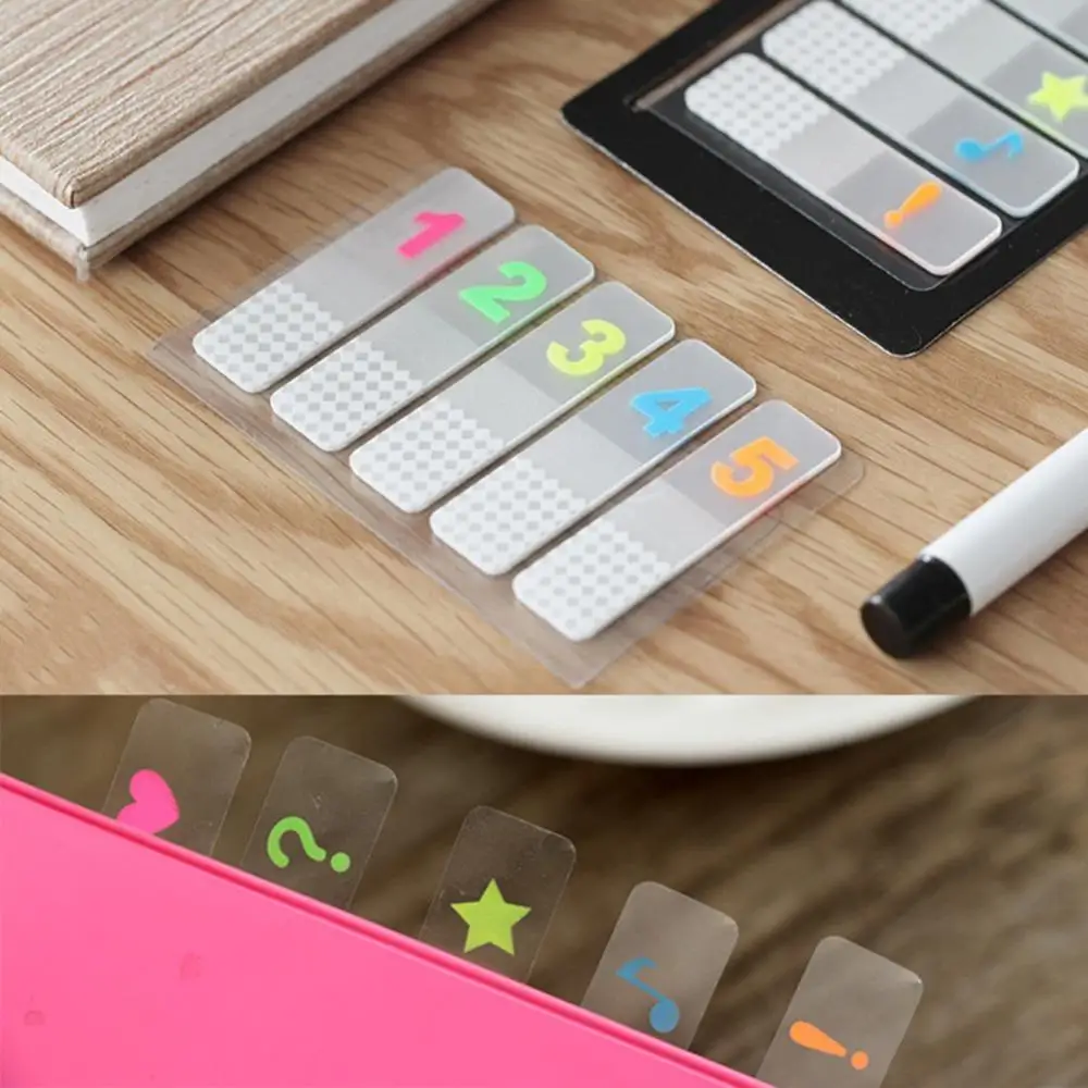 100หมายเลขหน้าตัวอักษรสติกเกอร์สัญลักษณ์โรงเรียนซัพพลาย Memo Mini Sticky Notes