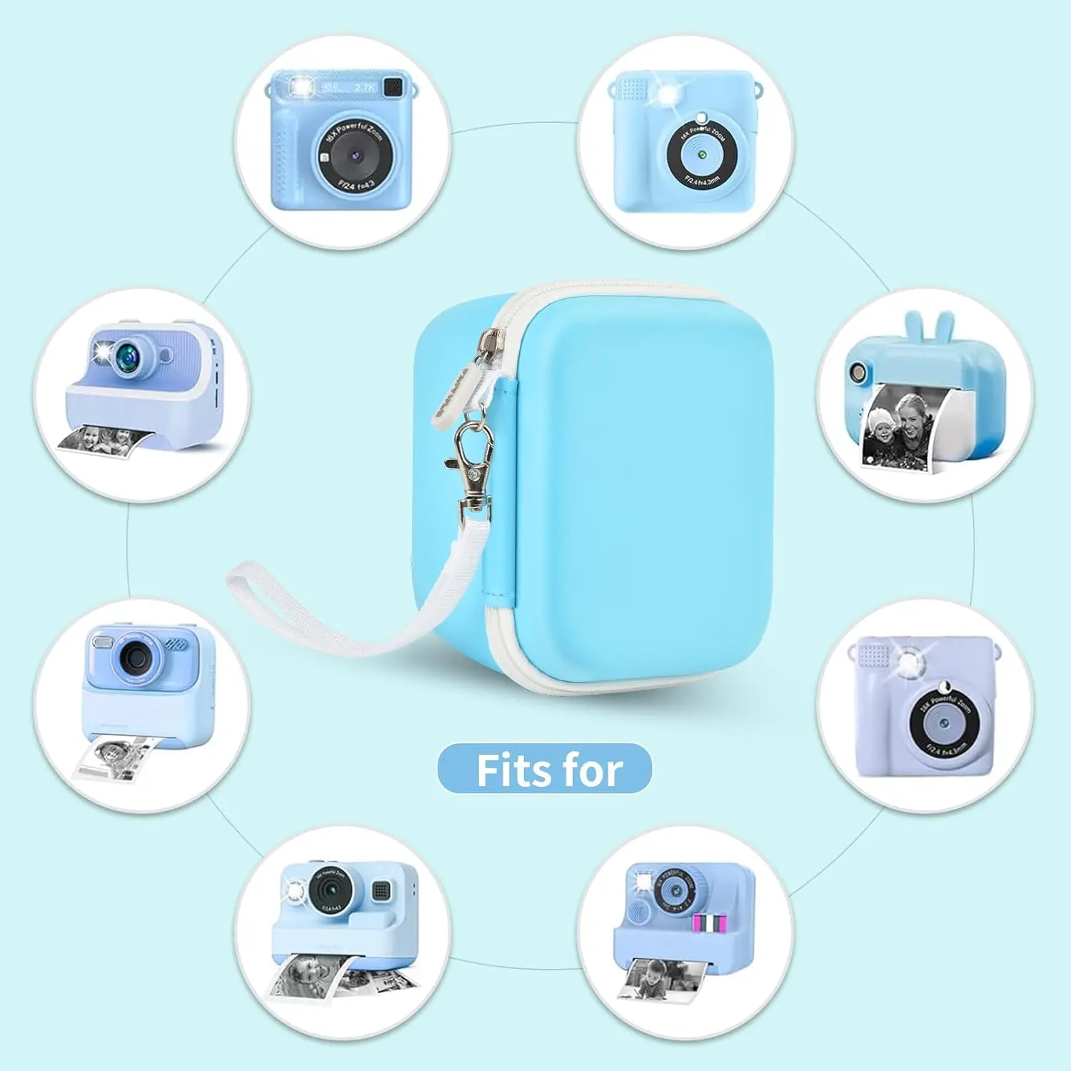 Kids Instant Print Camera Case with 3 Rolls Prints Paper Compatible with ESOXOFFORE for Dylanto for DUDUDRAGON for GKTZ