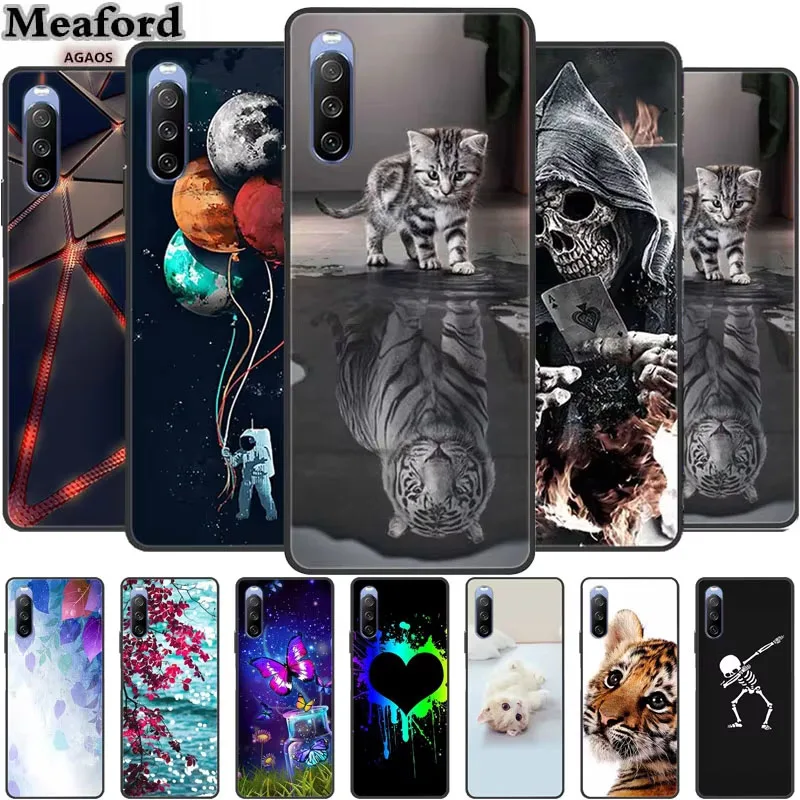 For Sony Xperia 10 IV III II I Case Flowers Soft Silicone Back Cover Phone Case for Sony Xperia10 IV Original Xperia 10 III Capa