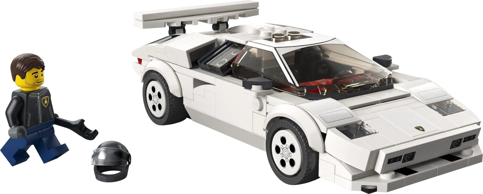 LEGO Speed Champions Lamborghini Countach 76908 Race Car Toy Collectible Building Set with Racing Driver Minifigure