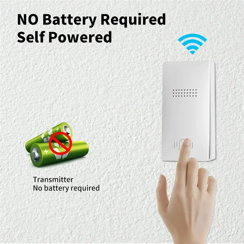 【Itens quentes】 Campainha sem fio externa, plugue UE necessário, à prova d'água, autoalimentada, kit de campainha de porta de casa, 38 músicas, campainha inteligente