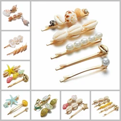 Women's Ocean Style Shell Hair Clips Set Korean Acrylic Cute Hairwear New Design Fashion Headwear for Women Head Accessories