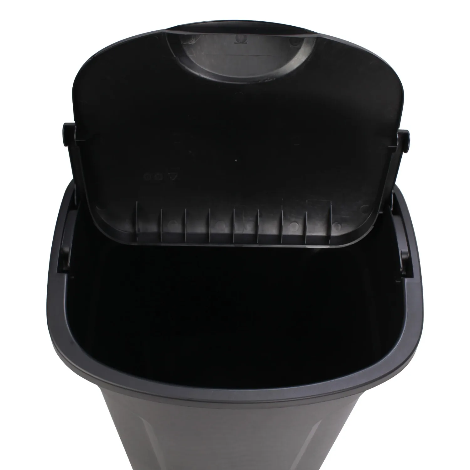 11 Gallon Trash Can, Plastic Lift Top Kitchen Trash Can, Black