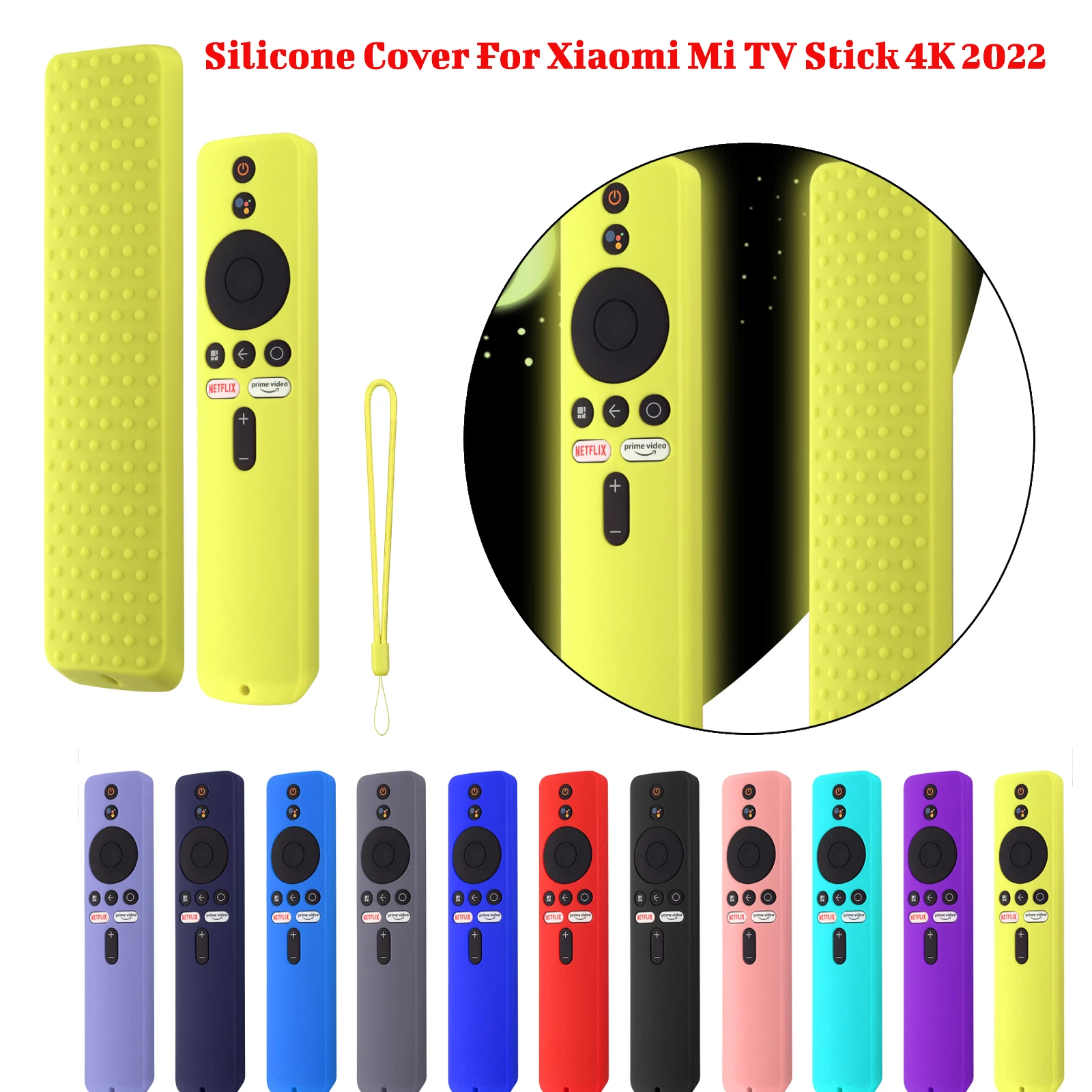 Silicone Cover For Xiaomi Mi TV Stick 4K 2022 Remote Control Case Anti-slip Shockproof Remote Luminous Cover Replacement Case