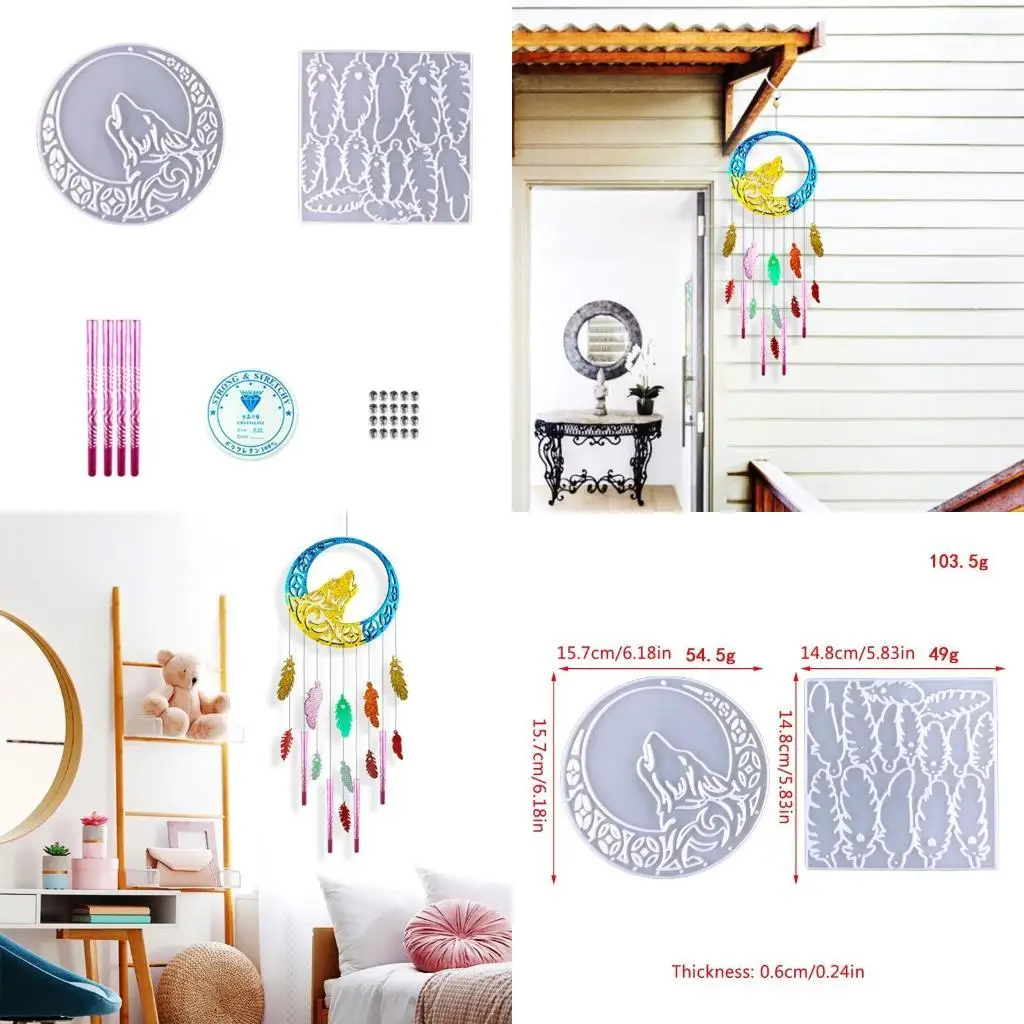 

J78F перо волка настенная форма для колокольчика силиконовые формы для эпоксидной смолы DIY кулон изготовление ювелирных изделий