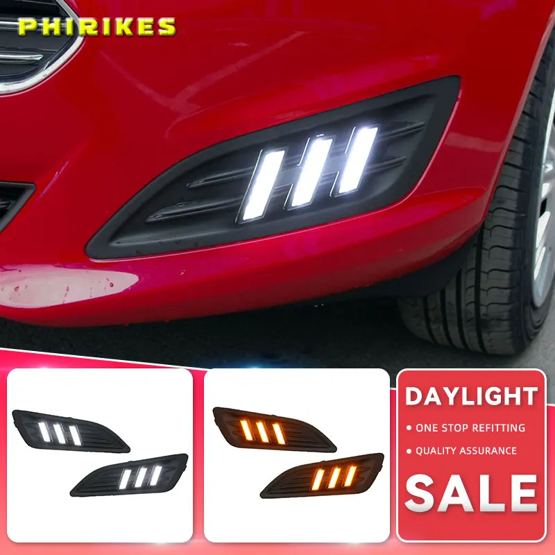 

1Pair DRL For Ford Fiesta 2013 2014 2015 2016 Daytime Running Lights Fog head Lamp cover car styling white Daylight