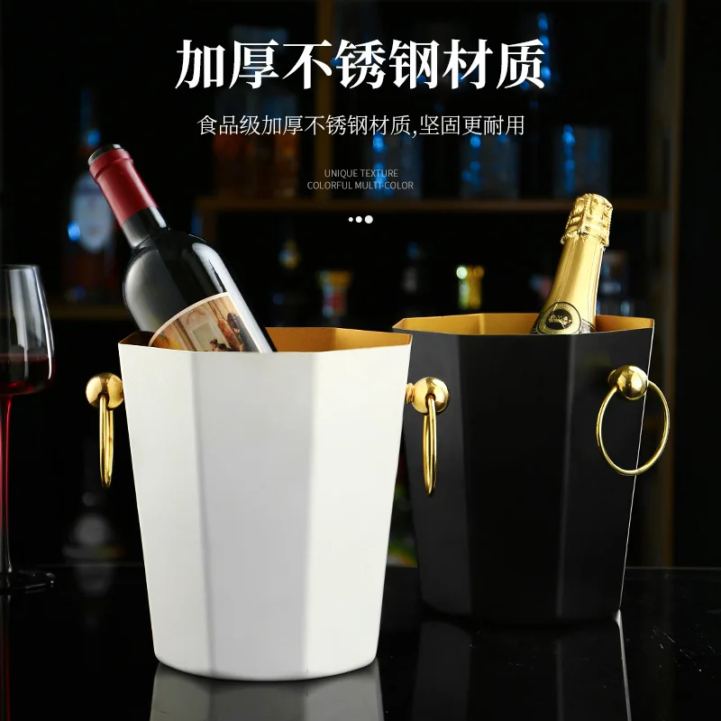 

New oblique stainless steel ice European champagne bucket bar ktv ice bucket household beer decorative ornament