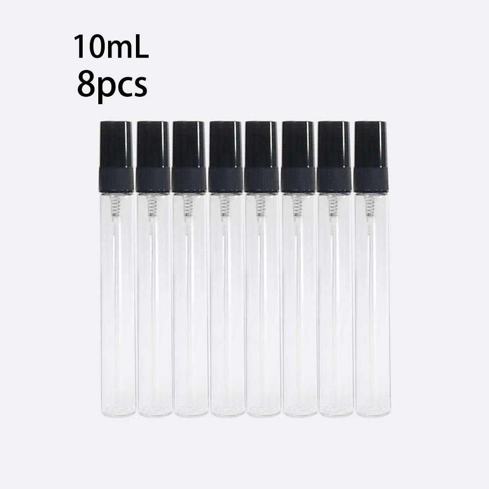 8 stks 2 ml glazen spuitfles, 3 ml draagbare parfumflesje, 5 ml lege hervulbare cosmetica container, 10 ml Keulen reisfles