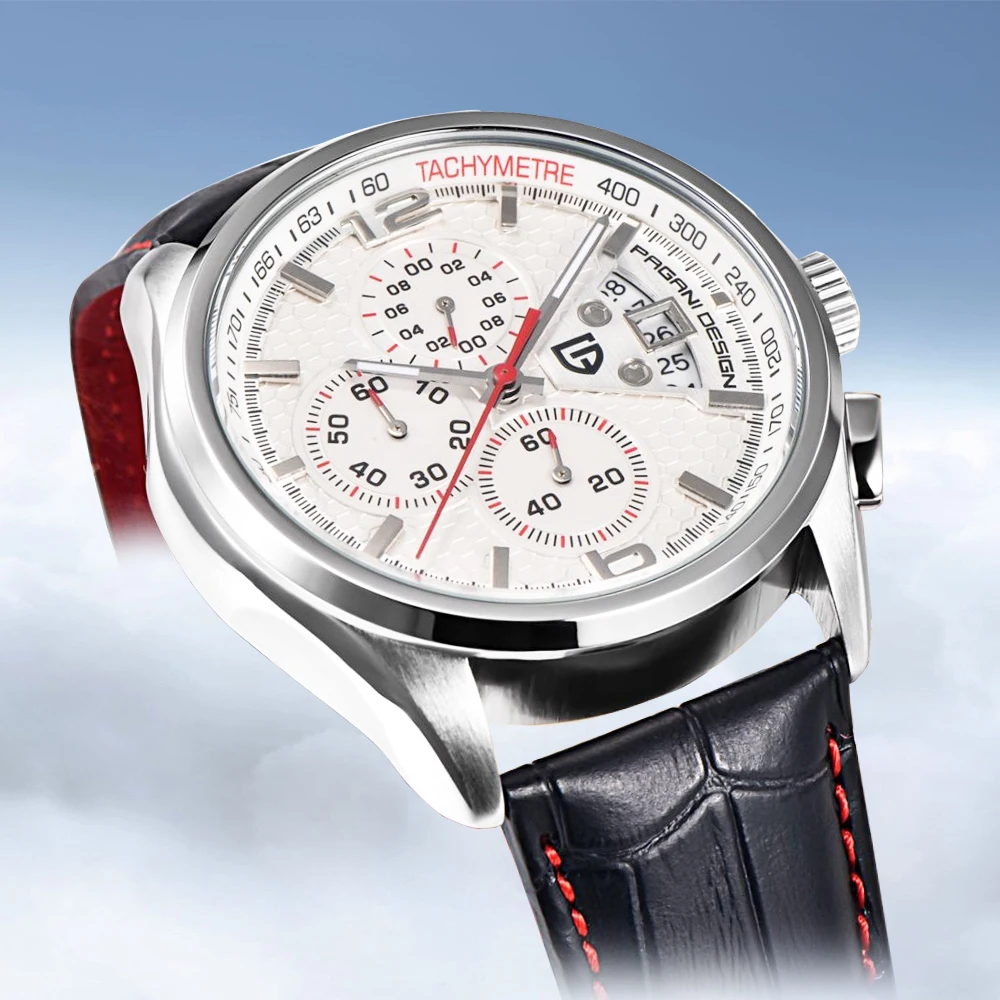 PAGANI DESIGN Top Outdoor Vintage Sports Watch Waterproof Leather Quartz Watch Military Multifunctional Luminous Watches for Man
