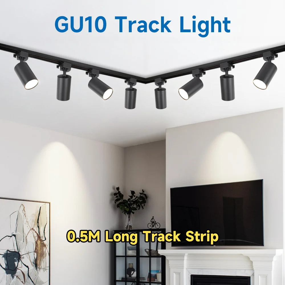 

Track Light GU10 Set Rail Lighting Spotlight Replace GU10 Bulb Track Light for Clothing Store Shop Home Decor Lighting Track