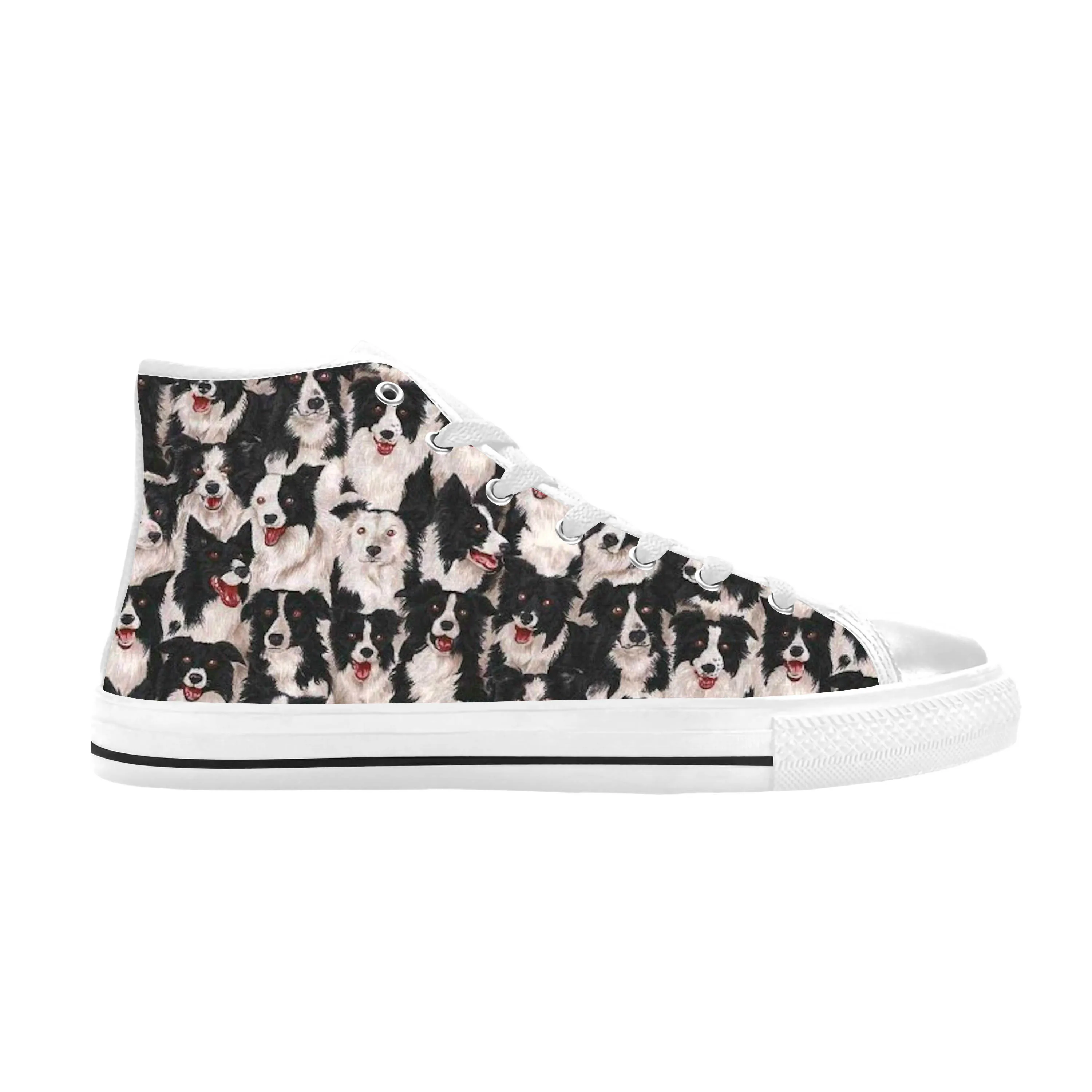 Border Collie Collies Dog Animal Pattern Cartoon Casual Cloth Shoes High Top Comfortable Breathable 3D Print Men Women Sneakers