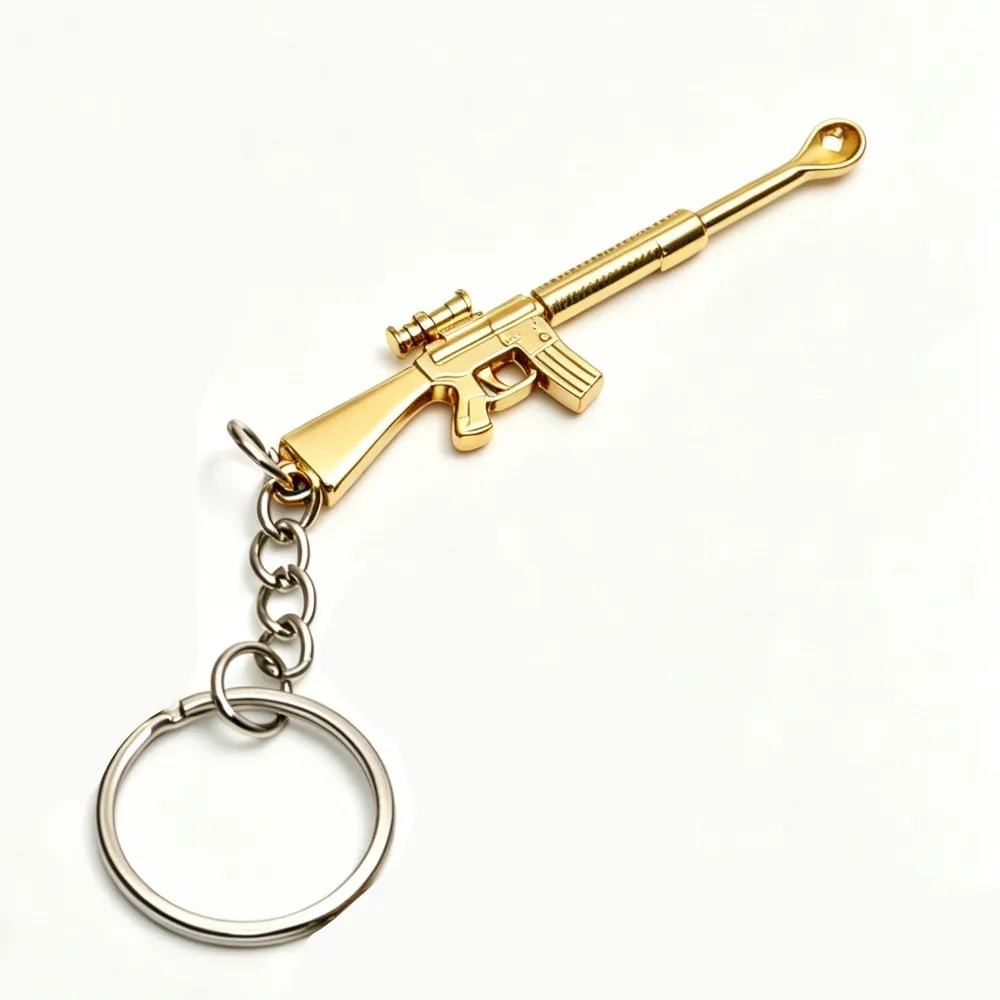 Gun Shaped Zinc Alloy Mini Oil Spoon Portable Small Shovel With Chain Smoking Accessory Kitchen Gadget Holiday Gift view 4
