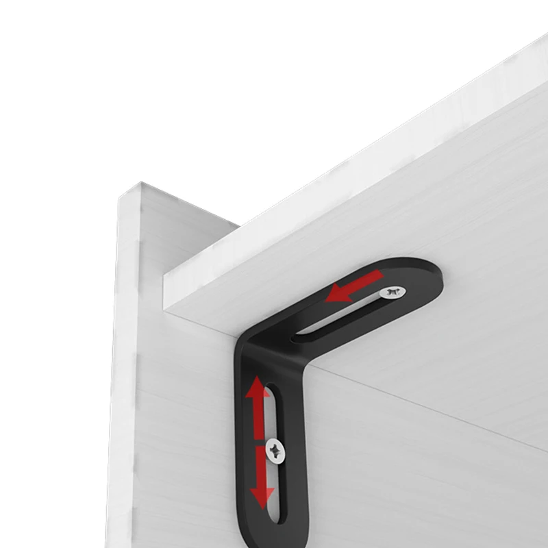 *1PC Adjustable Fixer L-shaped Shelf Bracket Connector Stainless Steel90 ° Right Angle Furniture Angle Code Long Hole Activity