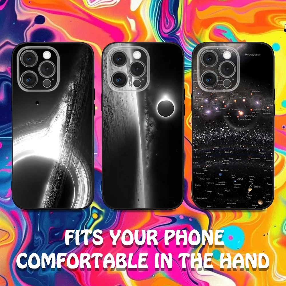 

Space Galaxy Universe Phone Case For iPhone 16,15,14,13,12,11,Pro,Max,Plus,X,XS,XR,SE,8,7,Mini,Soft Silicone Black Case