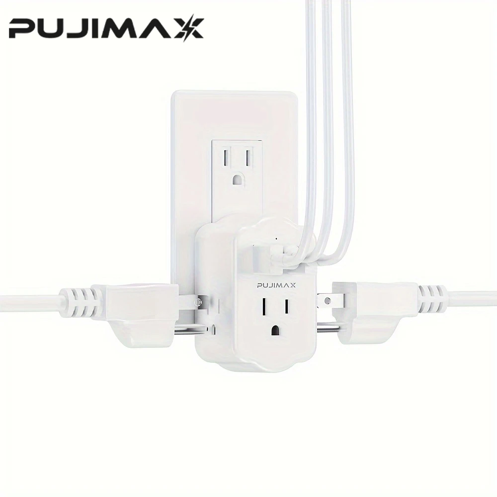  PUJIAMX US Surge Protector 3 Sockets Outlet Power Strip with 3 USB  Charge (2 USB-A + 1USB-C) Multi Tap Plug Electrical Charge Adapter Miniature Plug Wall Adapter