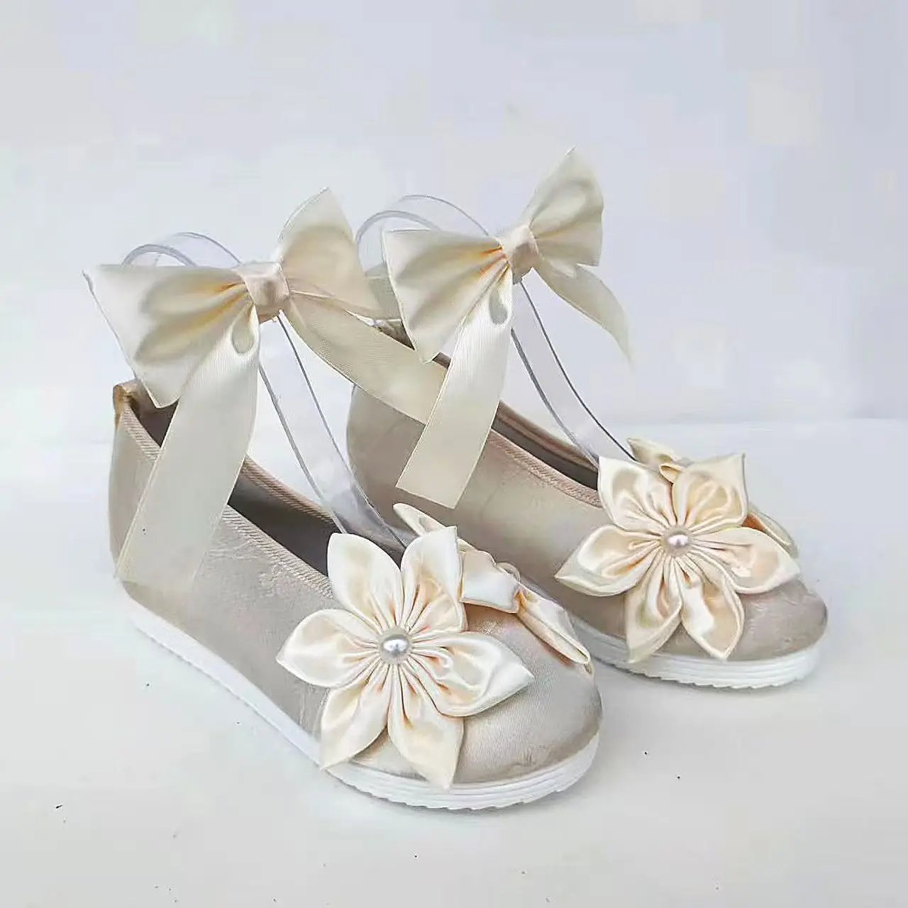 

Game Identity V Little Girl Eurydice Cosplay Shoes Sweet Bow Flower Hidden Wedge Heel For Women Halloween Party Hanfu Shoes