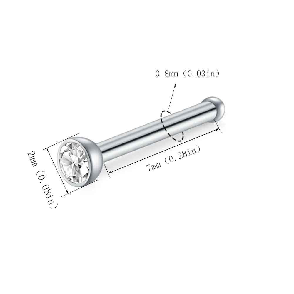 4pcs/lot 20G Stainless Steel Constellations Nose Stud Set Heart Zircon Crystal Nose Piercing L Shape Nostril Piercing Jewelry
