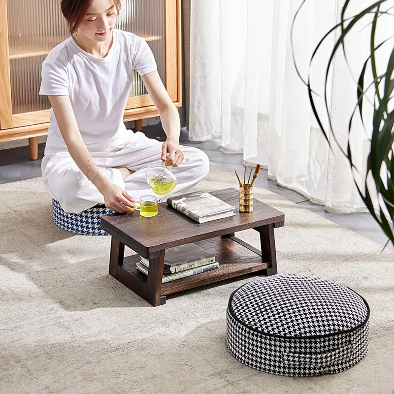 

Solid Wood Tatami Small Table Tea Table Japanese Household Tea Table Folding Table Balcony Table Bay Window Small Coffee Table