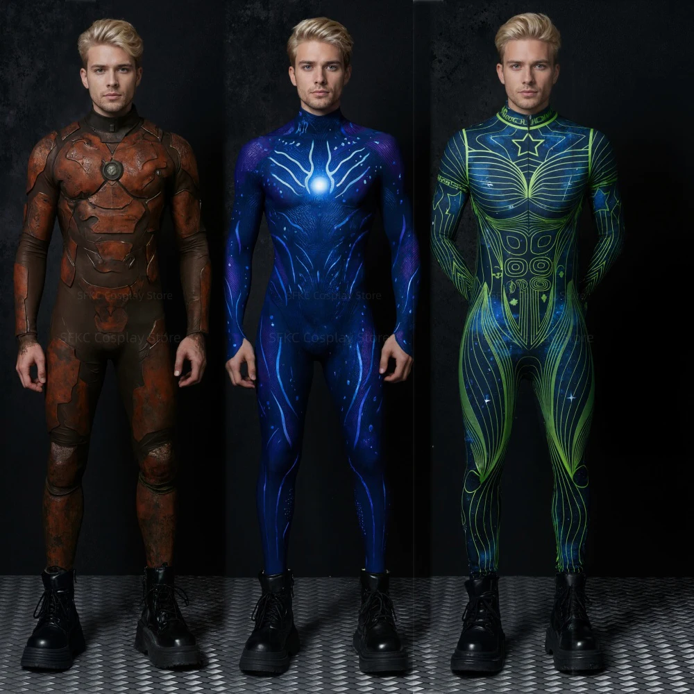 

Men's Cool Cyberpunk Mecha Black Bodysuit Anime Adult Role Playing Sci-fi Bodysuit Aerial Yoga Performance Stage Costume Zentai