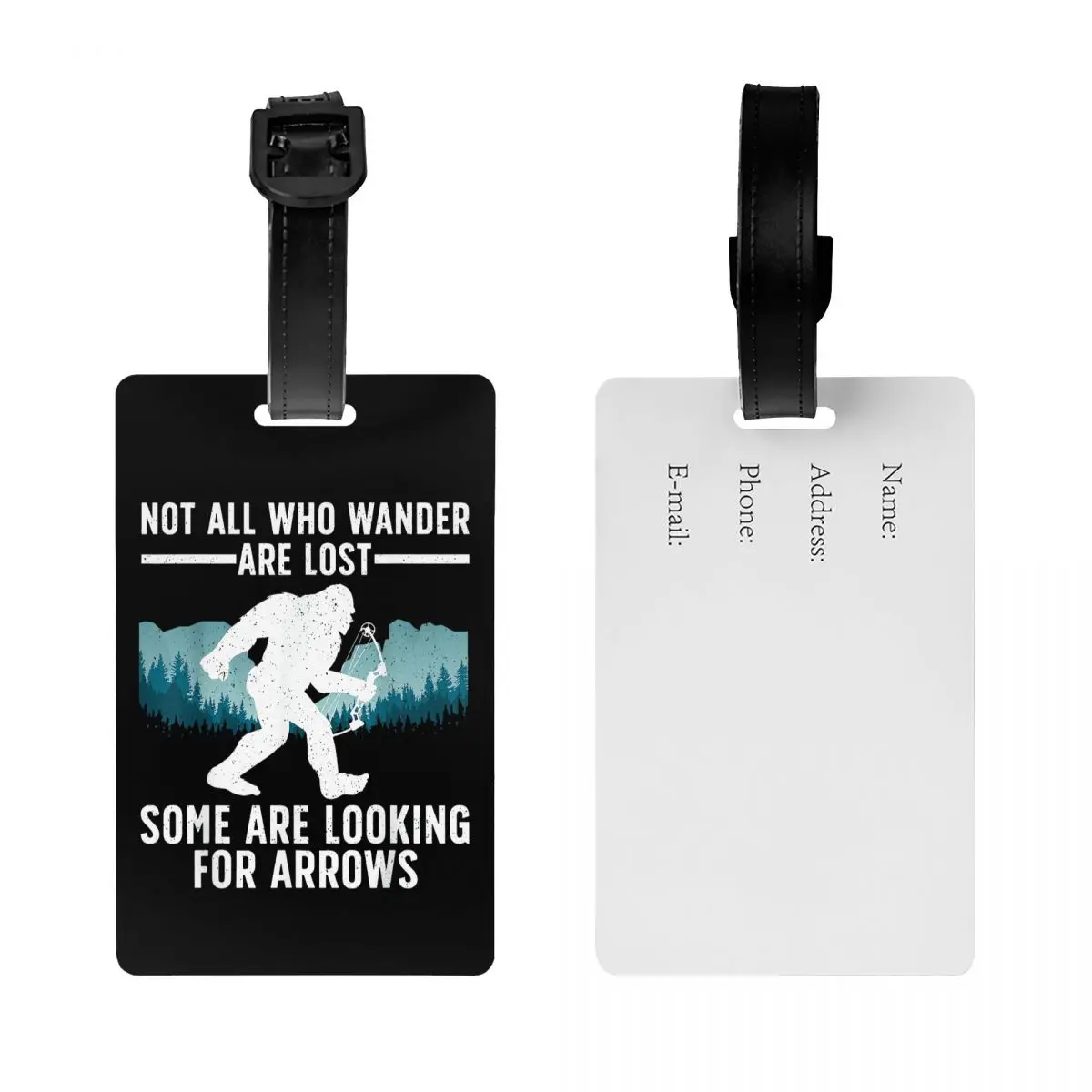 Custom Not All Who Wander Are Lost Luggage Tags for Suitcases Fashion Adventure Camping Baggage Tags Privacy Cover ID Label