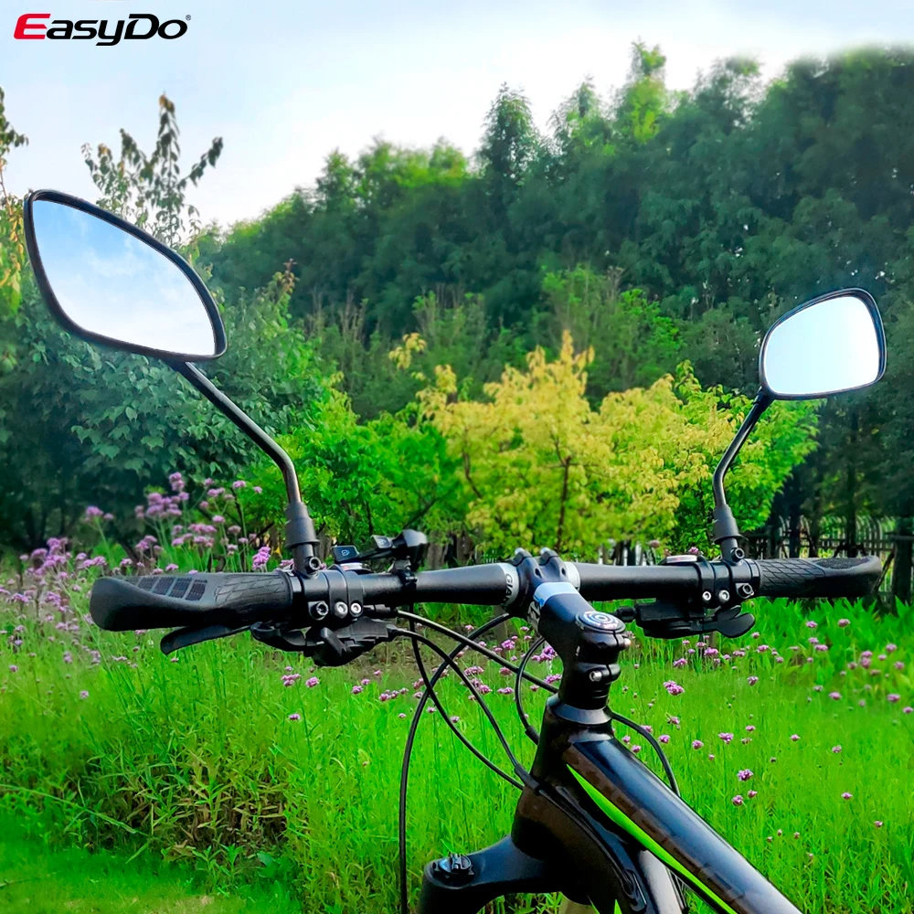 EasyDo Glass Bike Side Mirror Rear Mirror Stainless Steel Universal Bicycle Rearview Mirror