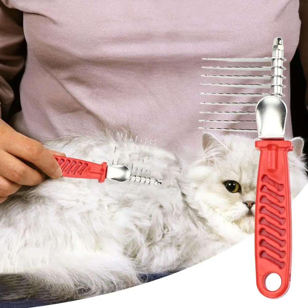 Non-slip Handle Pet Comb Pet Detangling Comb Stainless Steel Dog Dematting Comb Rake Brush Set for Cats Pets for Fur for Doodles