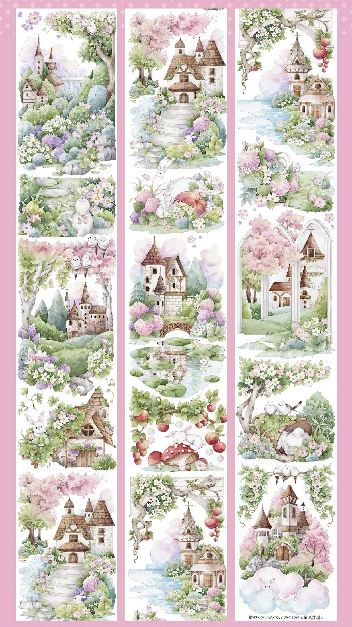 Mengjing Fairy Tale Castle Washi PET Tape Shiny