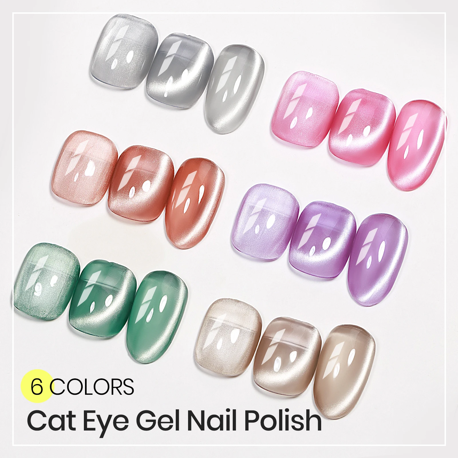 MIZHSE 12PCS Moonlight Cat Eye Nail Gel Polish Set 7ML Transclucent Jelly Gel 12 Colors Two Types Gel Polish UV Led Gel Nail Art