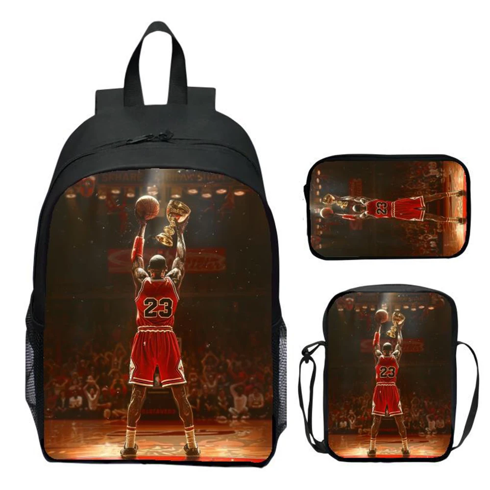 Children School Bag Boy Favorite Basketball Star Free pencil Bag and Shoulder Bag