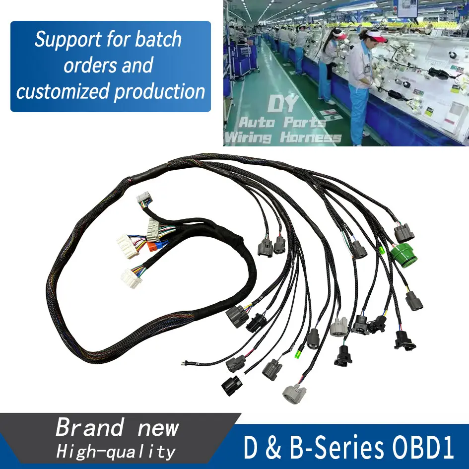 CNCH-OBD1-1 Engine Wiring Harness Compatible with Honda Civic Integra B16 D16 B18 OBD1 Budget D & B-Series Tucked ECH004-HC