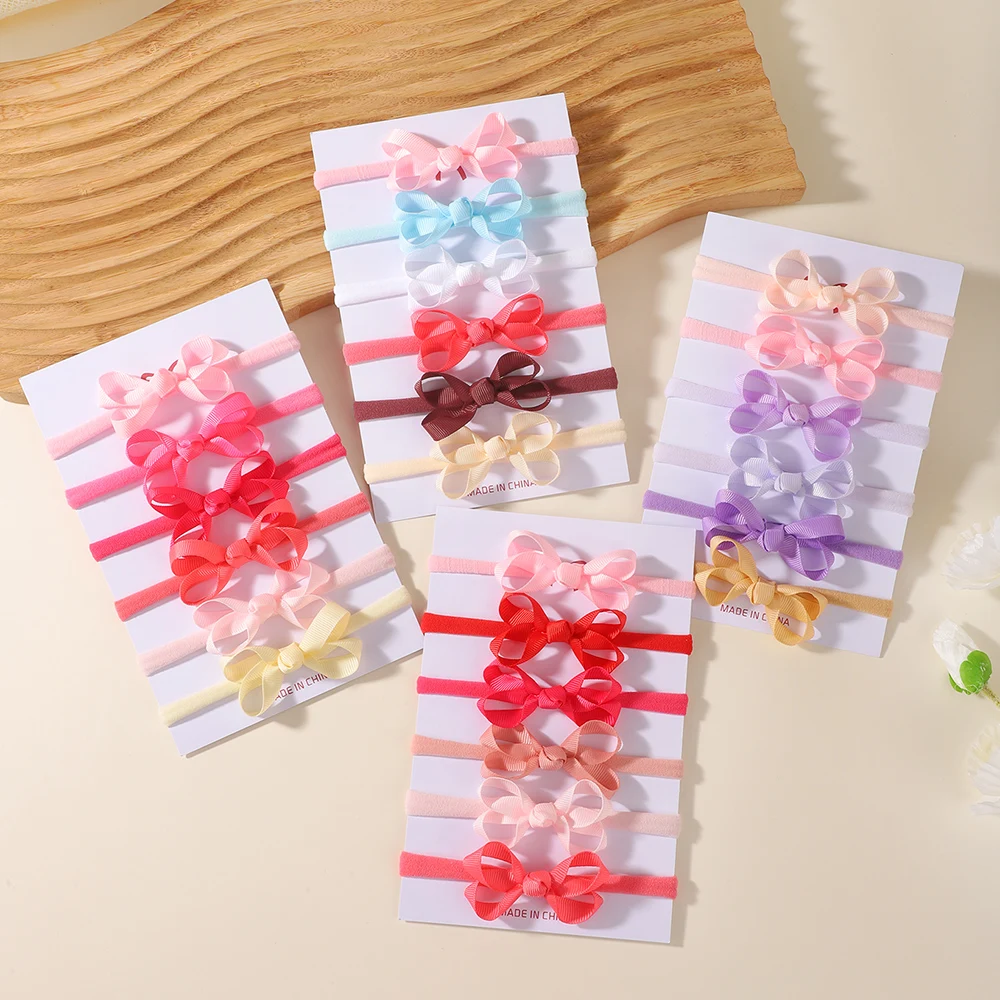 RAINBOW BOWS 3/4-teiliges Waffel-Schleifen-Strick-Stirnband-Set, sicheres elastisches Stirnband, bequemes Haarband für Babys, zum Tragen als Kopftuch – Detail 15
