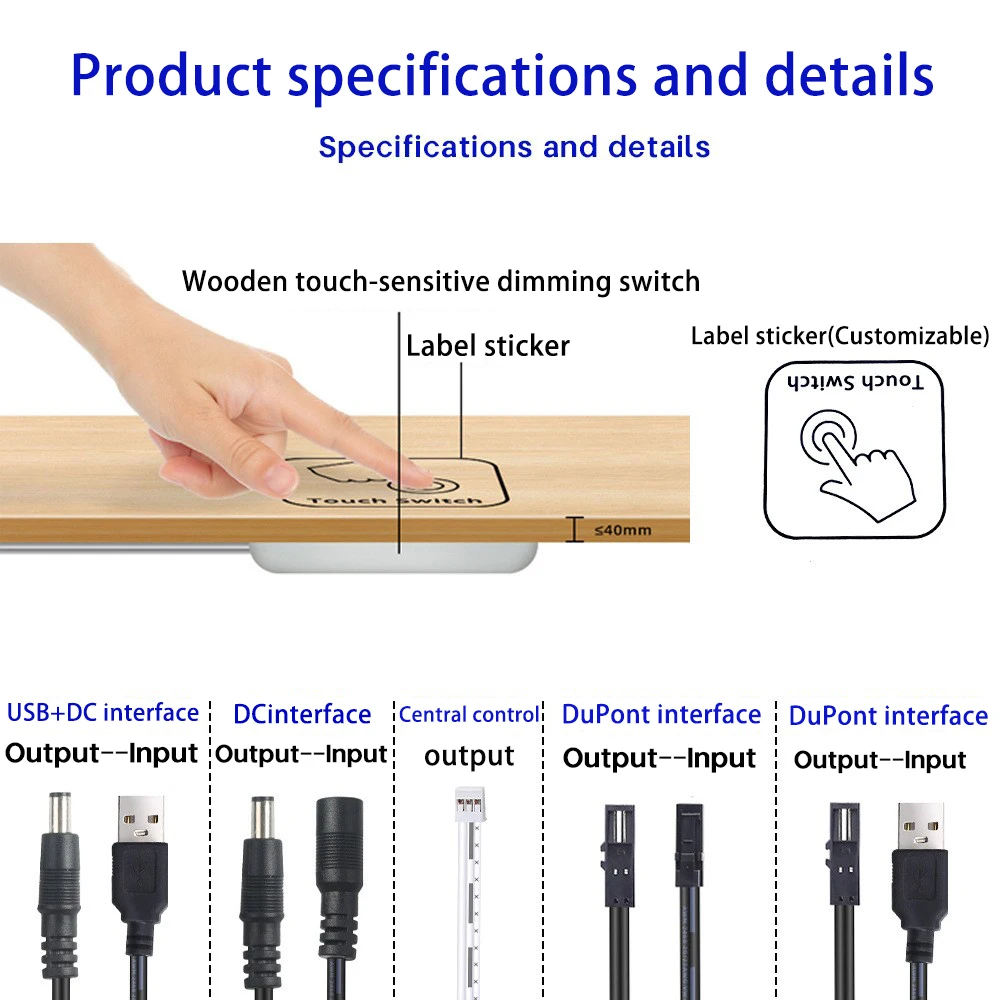 

Wooden Touch Dimmer Switch 12V 24V for Cabinet Lighting, Waterproof with Indicator Light - Easy Install & Adjustable Brightness