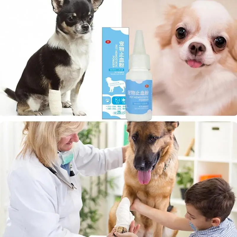 Pet Styptic Powder 25ml Pet Blood Stop Powder For Cat Dog Nail Blood Stopper Household Pets Wound Healing Powder