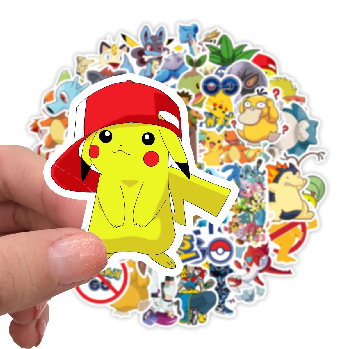 50PCS Bandai official stickers Pokemon cute cartoon graffiti DIY waterproof mobile phone suitcase notebook decorative stickers