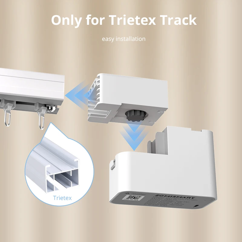 Matter Over WiFi Mini motore elettrico per tende per supporto pista Trietex Assistente domestico Smartthings Homekit Controllo Google Home