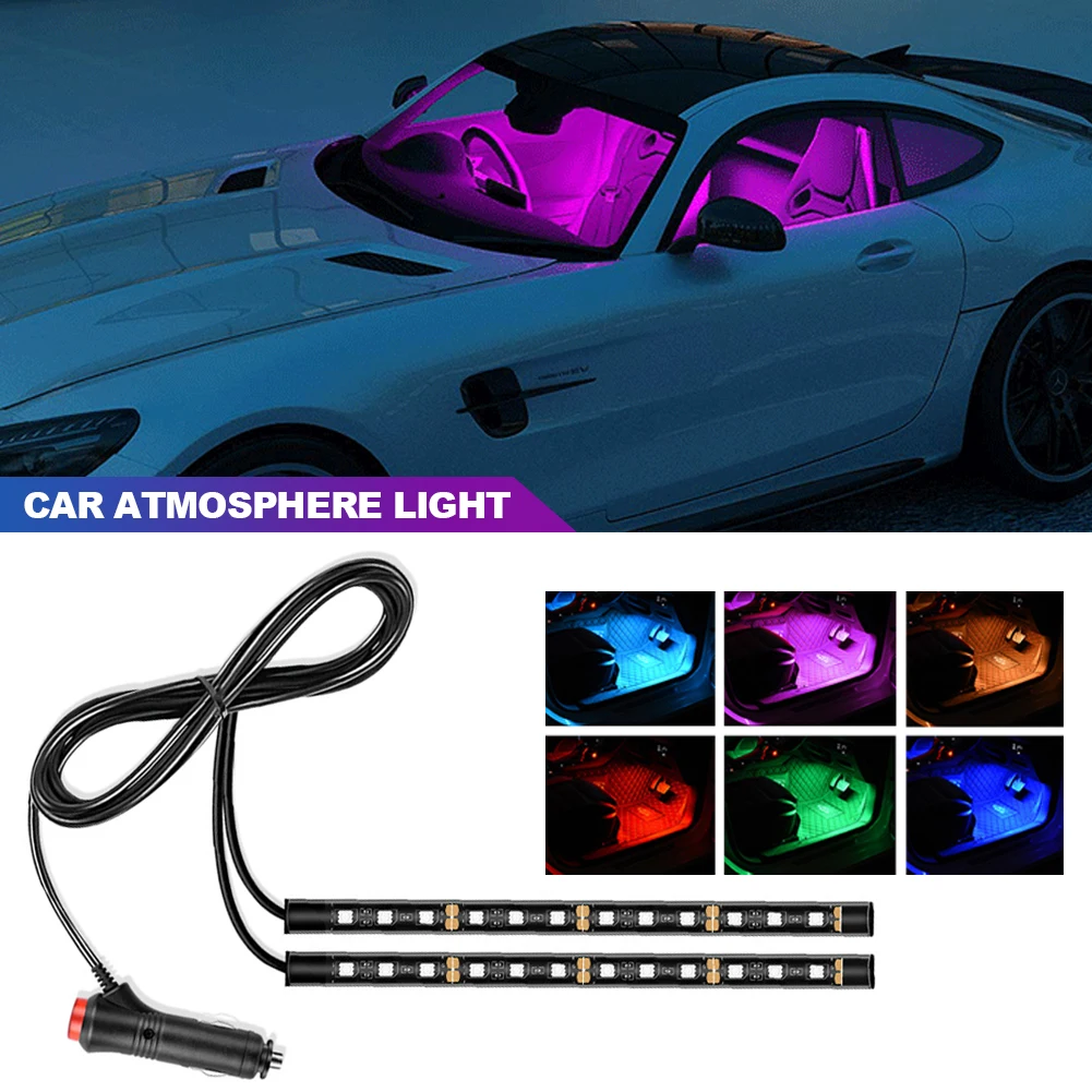 12V LED Car Interior Atmosphere Light Ambient Mood Foot Light With Cigarette or USB 24LED Light Decorative Accessories