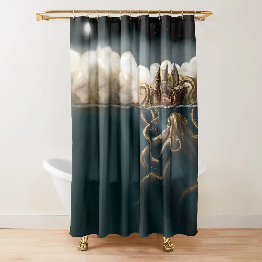 

Kraken Shower Curtain In The Bathroom Waterproof Bath And Anti-Mold Transparent Bathroom Shower Curtain