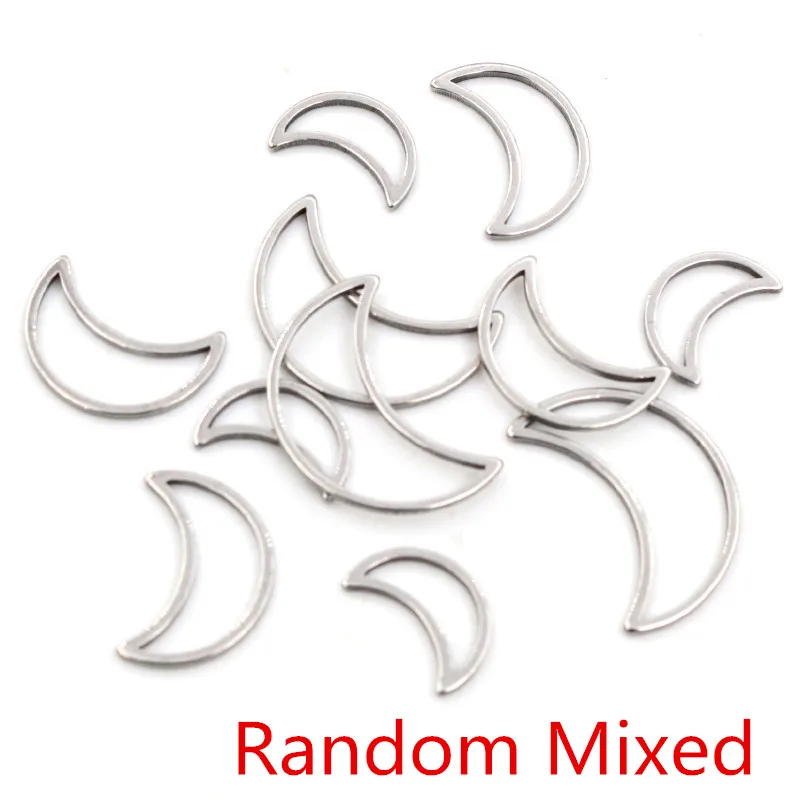 20 Stück 3 Größe Mond Charm Gold Edelstahl Anhänger offene Lünetten hohl gepresste Harz Rahmen Form Lünette DIY Schmuckherstellung
