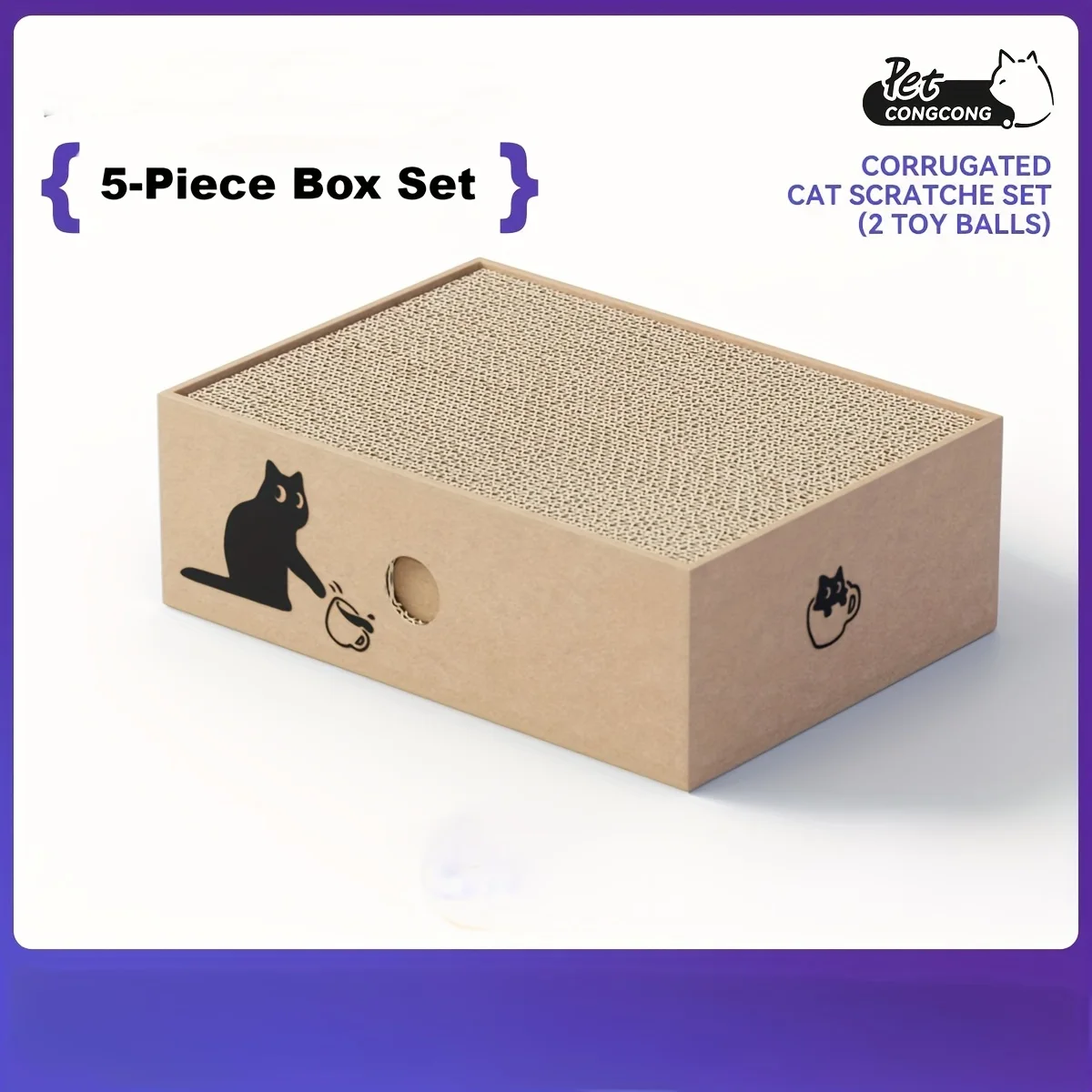 

Six-in-One (5 Cat Scratching Boards + Cat Bed)