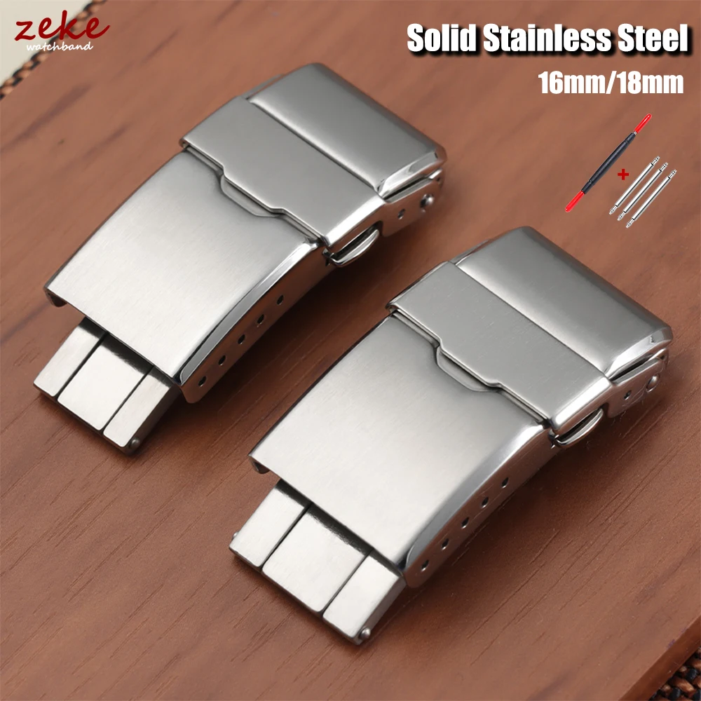 

16mm 18mm Solid Stainless Steel Watch Clasp Folding Buckle for Men Luxury Deployment Watch Buckle for Stainless Steel Watch Band