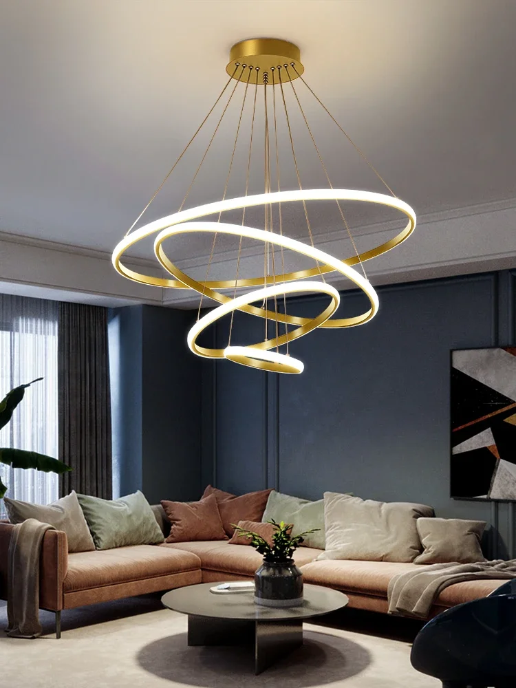 Dining room chandelier Modern minimalist bedroom lamp led small dining table bar ring home creative personality dining room