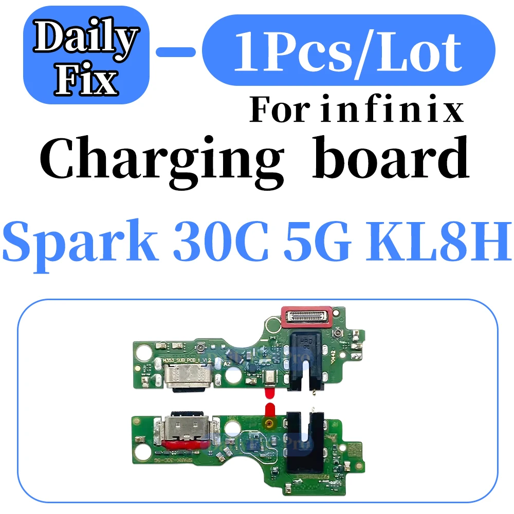Suitable for Infinix Tecno Spark 30C 5G KL8H Phone Bottom Charging Board USB Port Replacement Repair