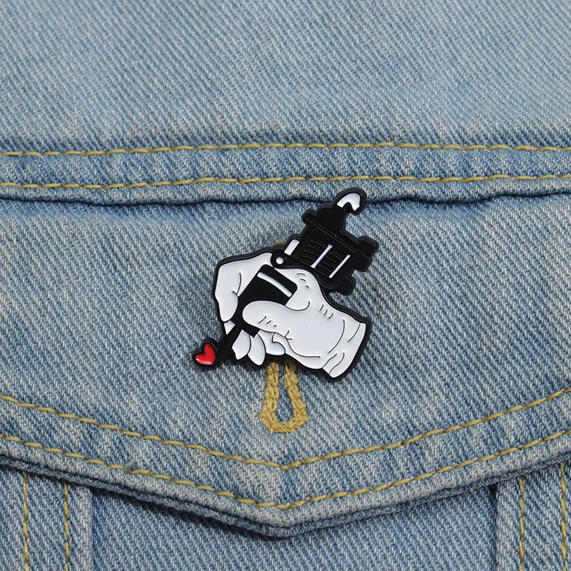 Creative Tattoo Tools Enamel Pins Funny Cartoon Collection Metal Brooches Lapel Badge Backpack Clothes Jewelry Accessories Gift