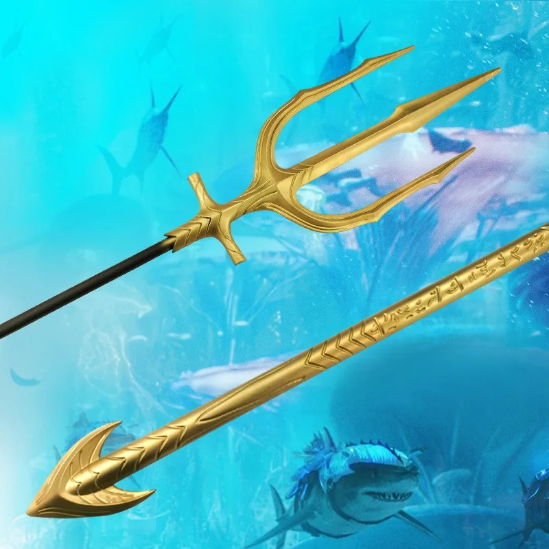 Marvel Justice League Anime 150cm Aquaman Golden Trident weapon Rubber model festival cosplay prop Children Toys Birthday gifts