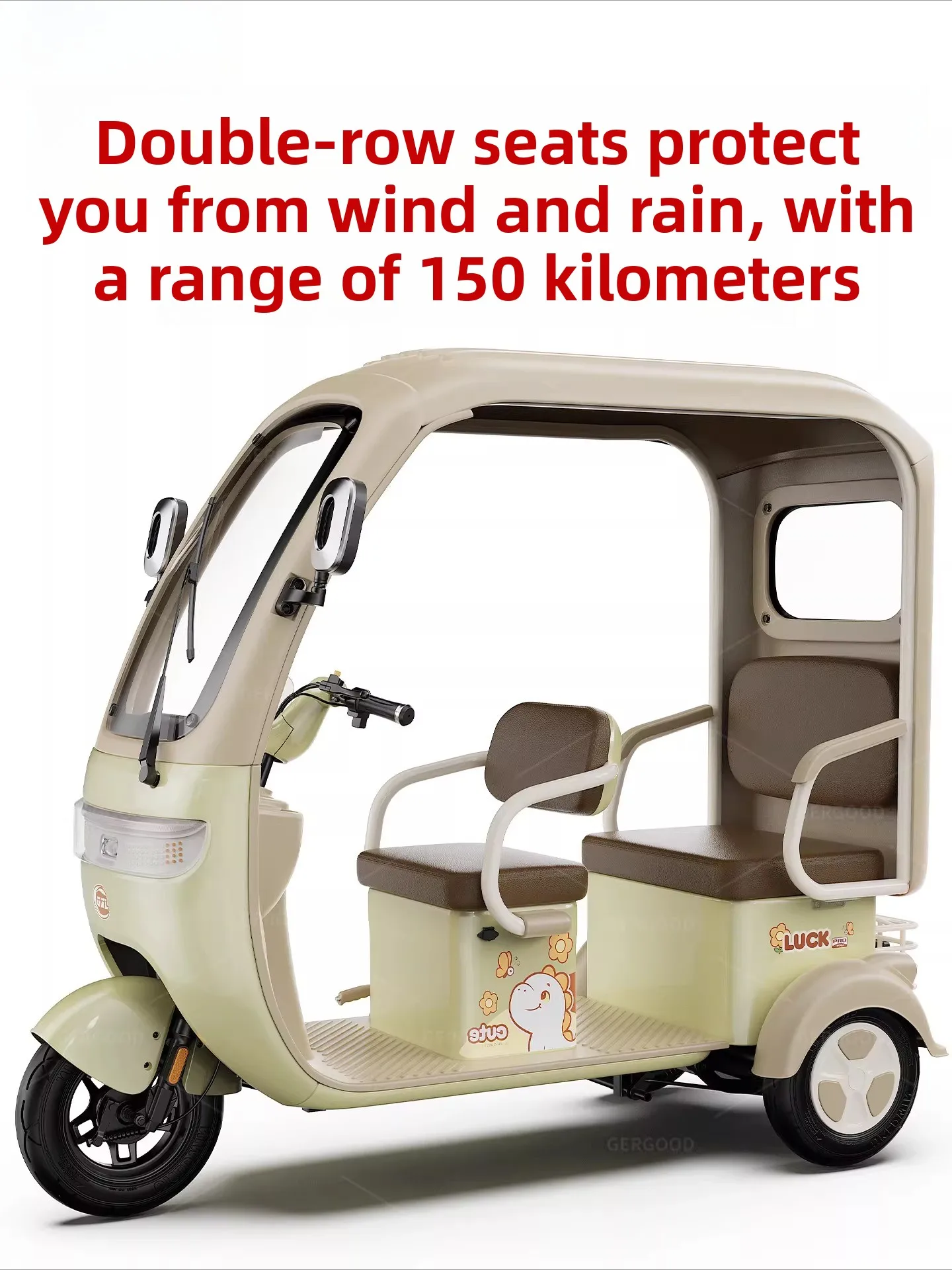 New Shed Electric Tricycle, Double Row Family Scooter To Pick Up The Elderly, Three-wheeled Battery Car