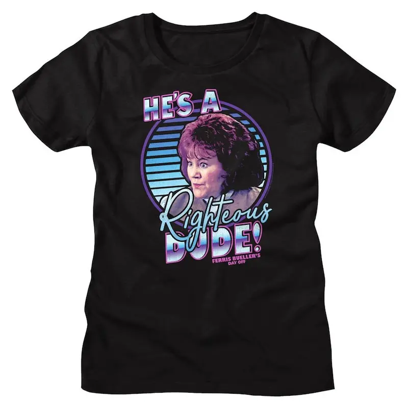 Ferris Beuller's Day Off Righteous Black Women's T-Shirt