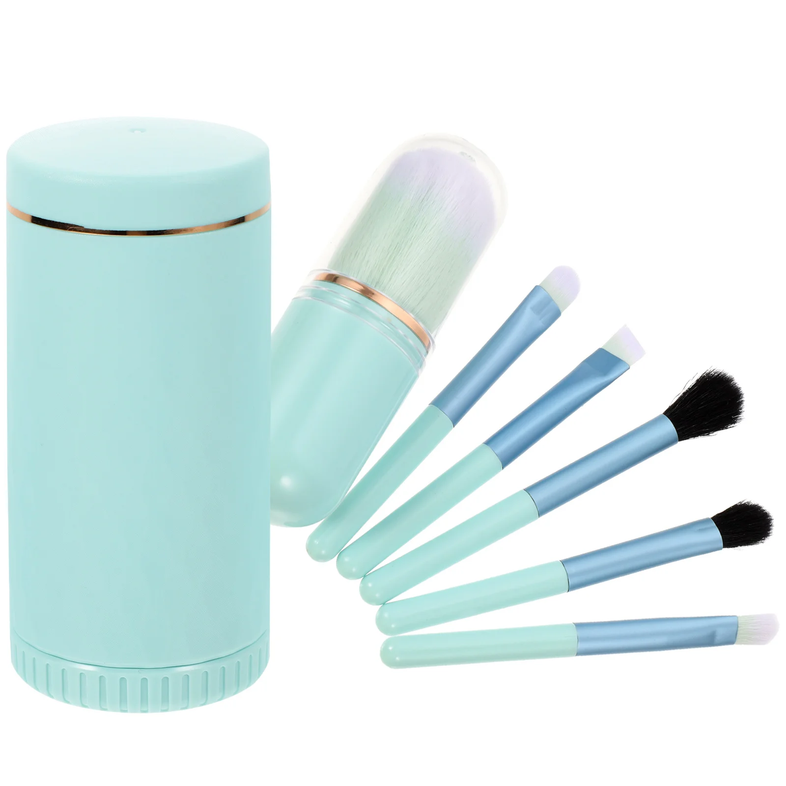 ชุดแปรงแต่งหน้ามืออาชีพ 1 ชุด พร้อมกระจก แปรงพกพาสำหรับแต่งหน้า ปัดแก้ม อายแชโดว์ ทาปาก ด้ามจับนุ่ม