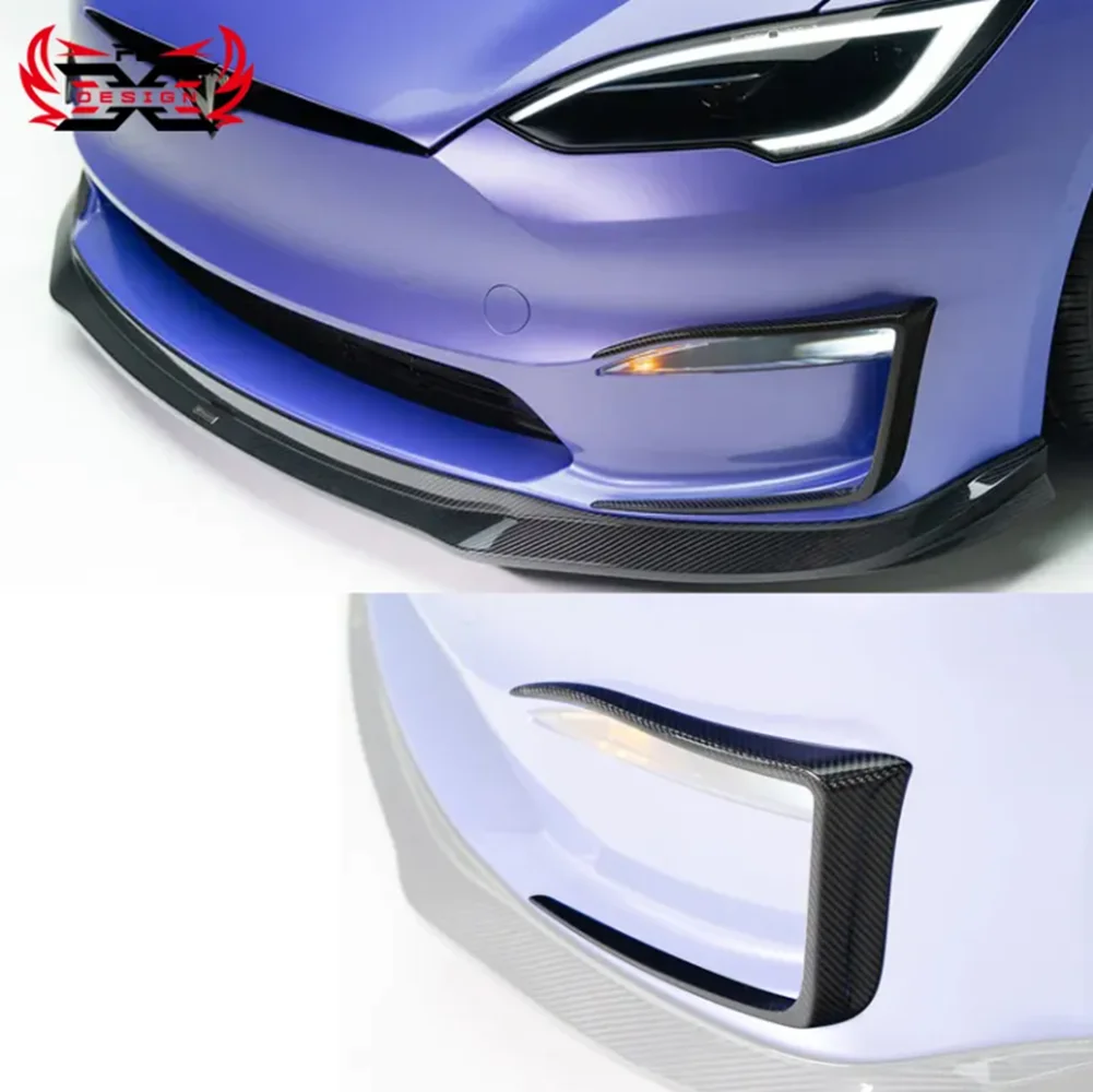 

Wholesale Dry Carbon Fiber Bodykit For Tesla Newest Model S Body Kit Front bumper canards