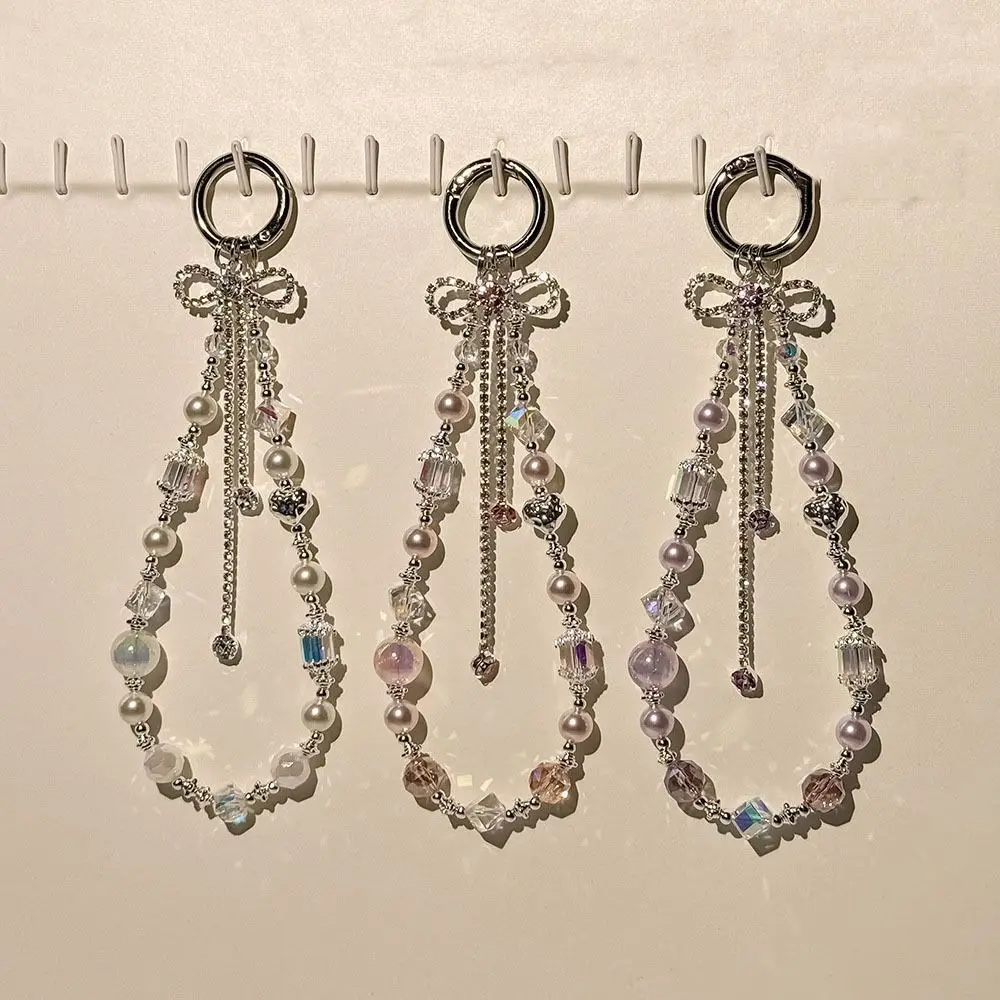 

Цепочка для телефона с кисточкой и бантом, сердце, бисер, ремешок для мобильного телефона, ювелирные изделия, подвеска для телефона для девочек, аксессуары для ключей от машины